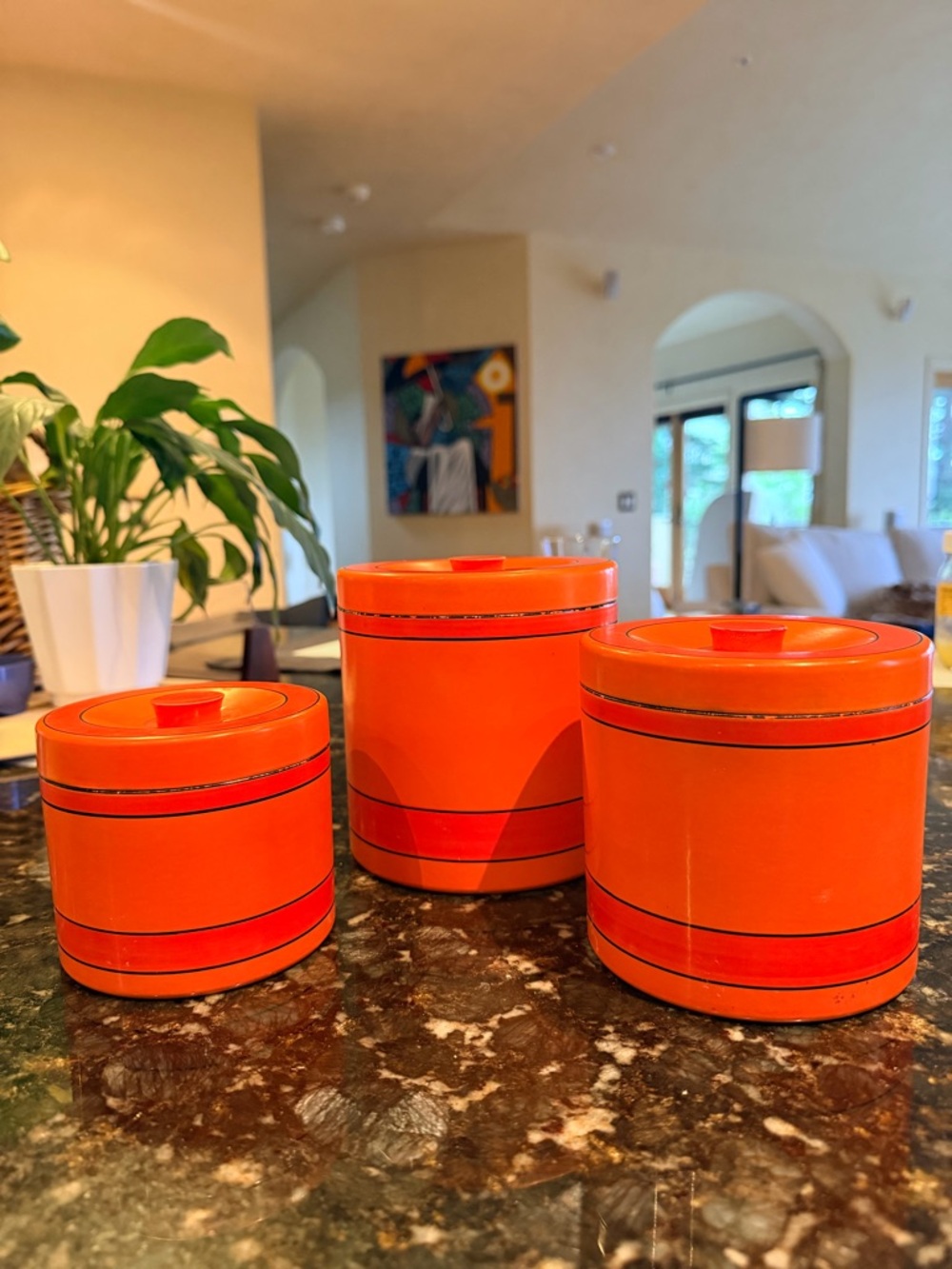 Vintage Orange Nesting Canister Set - Home Accents